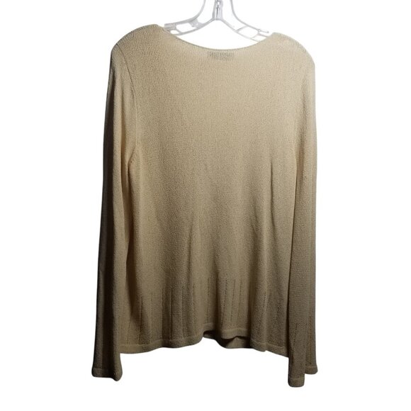 Vtg Ball of Cotton Handloomed Beige Oversized Lightweight Coastal Knit Top Sz S - Picture 2 of 5